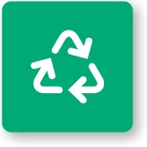 símbolo de reciclaje sobre fondo verde